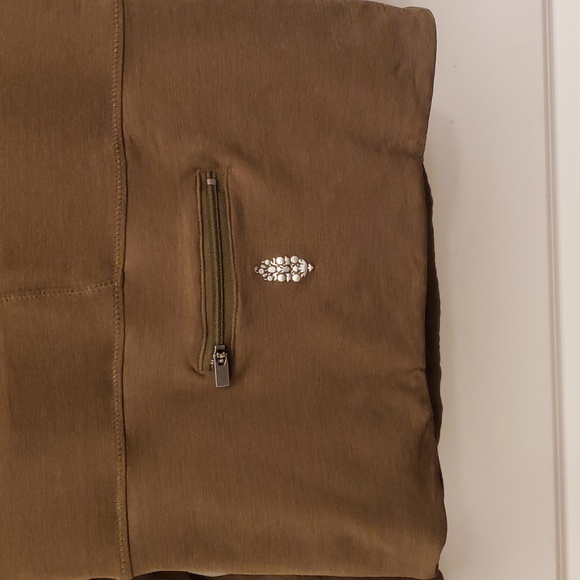 Free People Movement Sky High Long Sleeve Top Olive Green Size Small Zipper - Picture 9 of 16